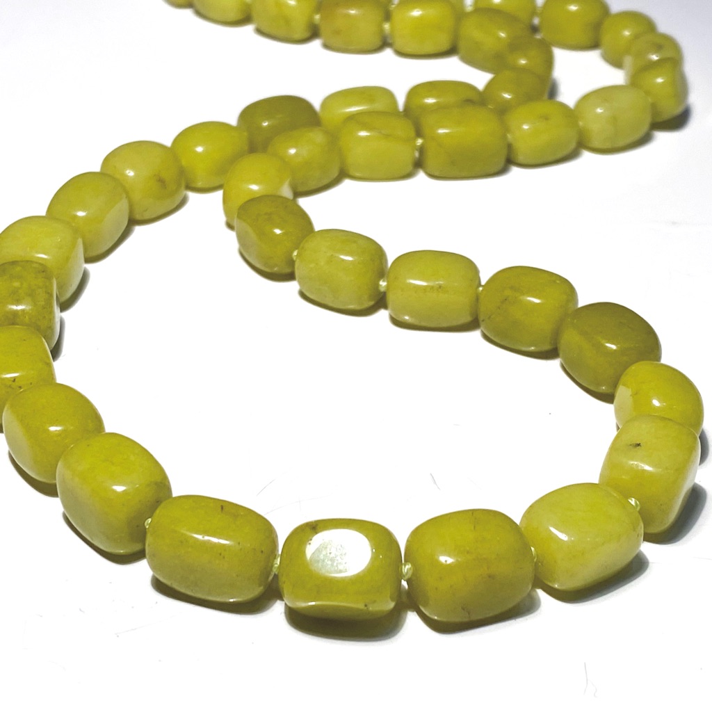 New Ail 925 Sterling Genuine Olive Quartzite Gemstone Long Necklace